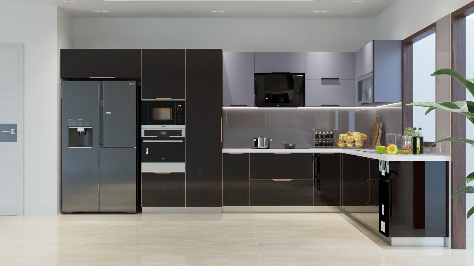 ưu nhược điểm tủ bếp inox cánh kính