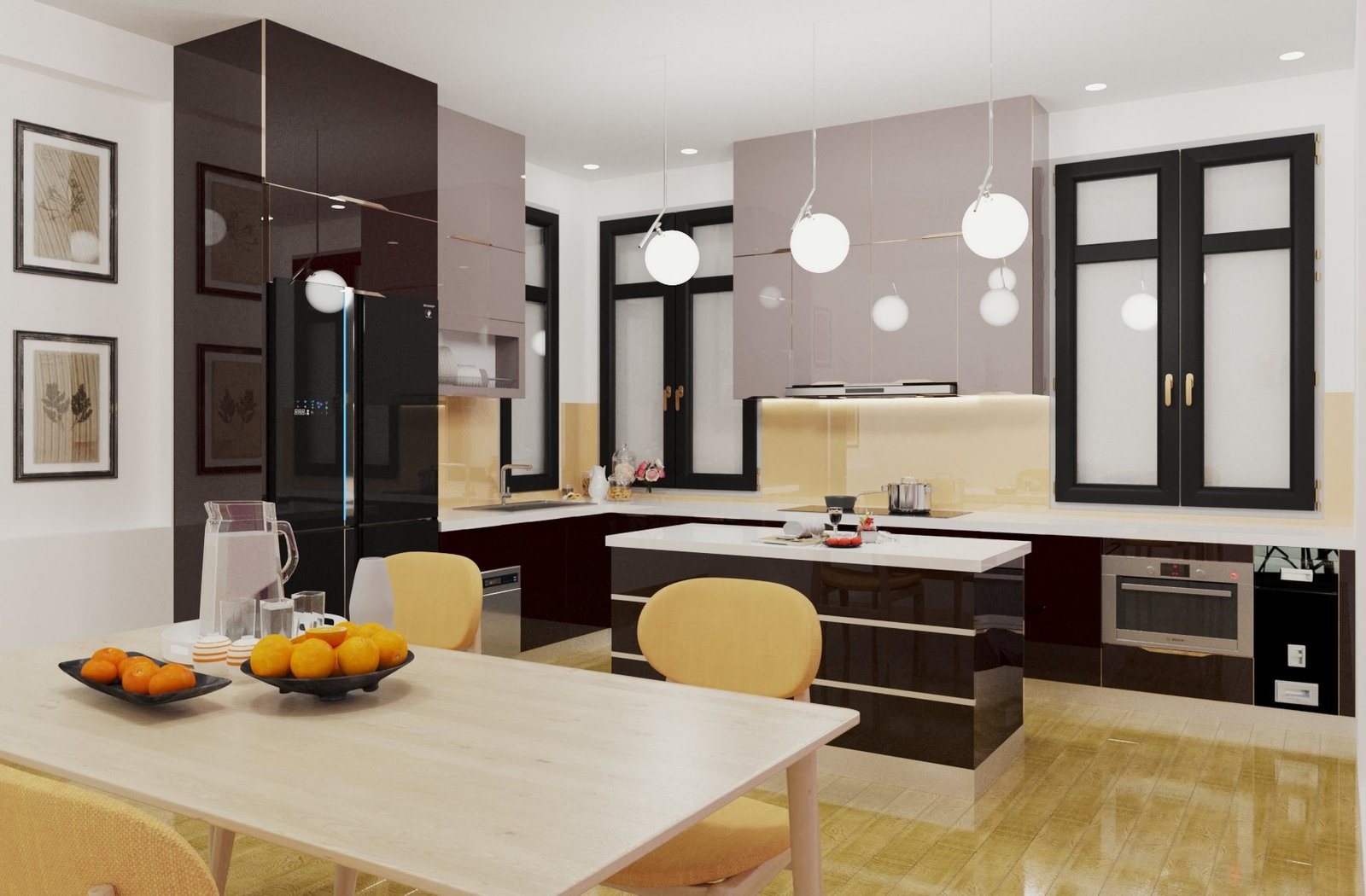 ưu nhược điểm tủ bếp inox cánh kính