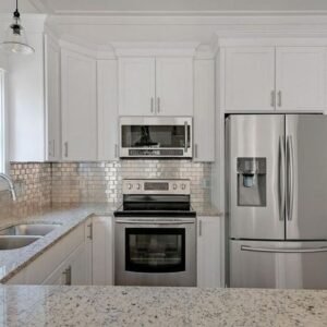 Mẫu tủ bếp inox cánh kính 58